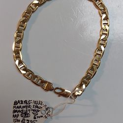 14k Yellow Gold MARINER LINKS ITALY MENS BRACELET 7.5" IN LENGTH 