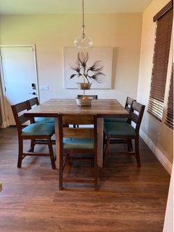 Rustic Counter Height Dining Set with 4 Chairs