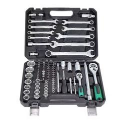 Socket, Spanner & Ratchet Set with 1/2" and 1/4" Drives / 82pcs