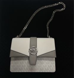 Michael Kors Greenwich Color-Block Signature Logo Handbag & Matching Gray Saffiano Wallet