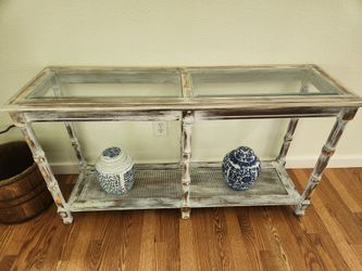Glass top couch table