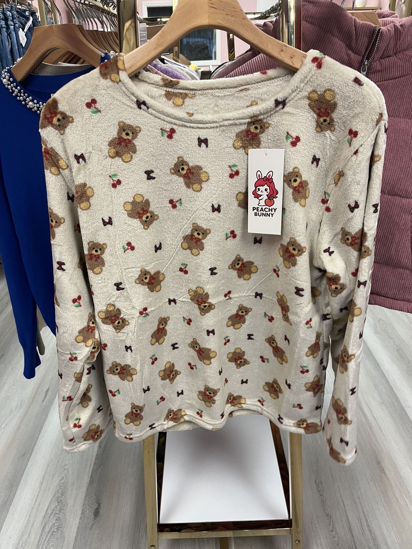 Teddy Bear Plush Lounge Top Pajama top