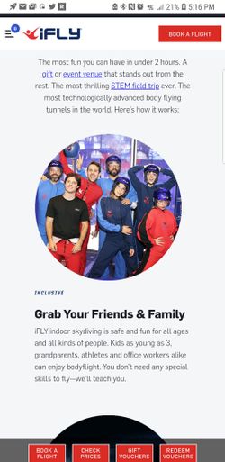 Ifly Chicago 2 tickets