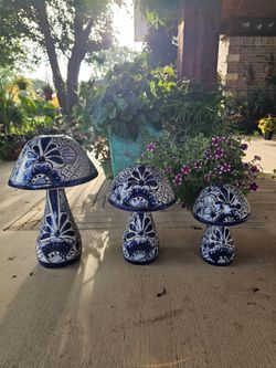 Talavera Mushrooms Set. Clay Pots, Talavera,Plants, Pottery. $90 cada set de 3