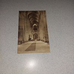 RARE VINTAGE CANTERBURY CATHEDRAL, NAVE EAST UNUSED POSTCARD 