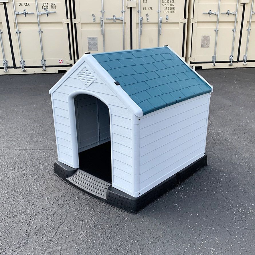 (NEW) $70 Medium Size Dog House Waterproof Plastic Indoor Outdoor Shelter Cage Kennel 30x30x32 inches