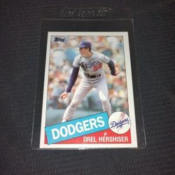 Vintage Old Oral Hershiser Rookie Baseball Card LA Dodgers -1985 Topps #493 