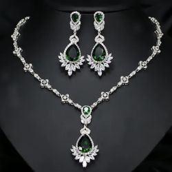 Wedding Bridal Silver Jewelry Set