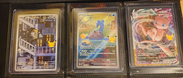 Pokemon 30th Dupes. Mew, Meowth, and lapras