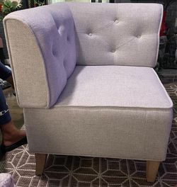 Nook Light Gray Tufted Side and back! Took out of box too take a picture