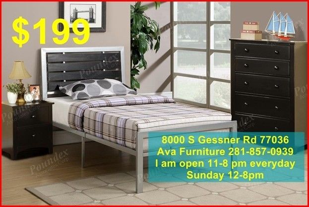 twin bed frame with mattress $199