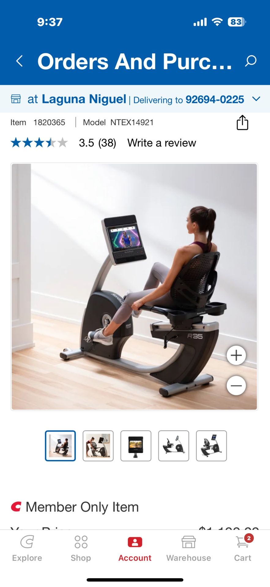 Exercise bike workout gym equipment