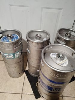 Lot of 4 Used Stainless Steel Beer Kegs