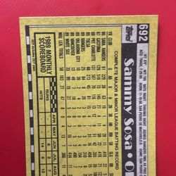 1990 Topps Sammy Sosa Rookie Card #692 