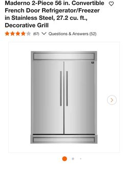 Forno 56” Refrigerator with Trim Kit