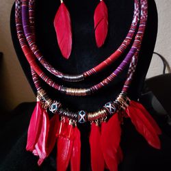 Trible Necklace With Earrings 