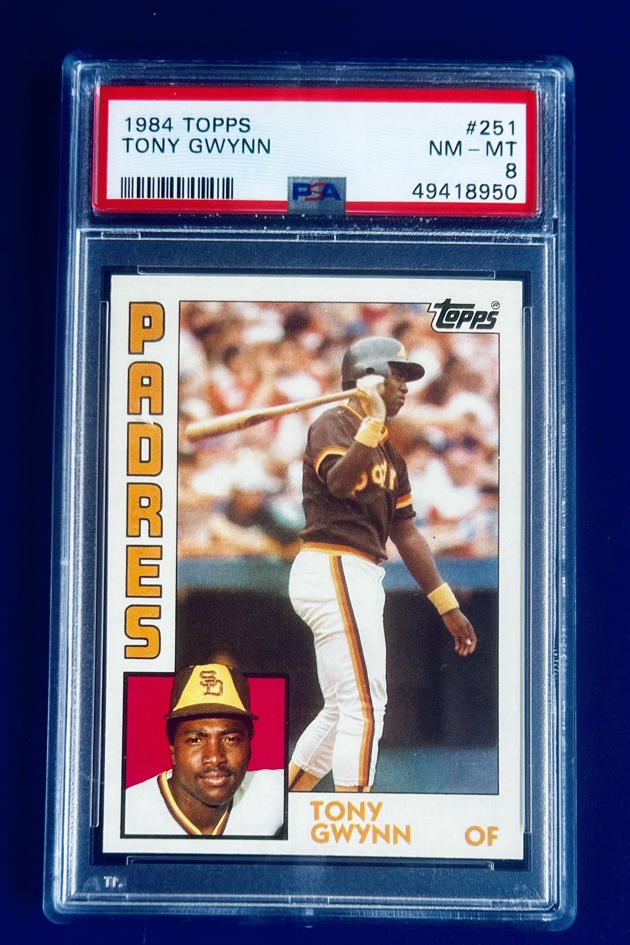 1984 Topps Tony Gwynn Baseball Card Graded PSA 8