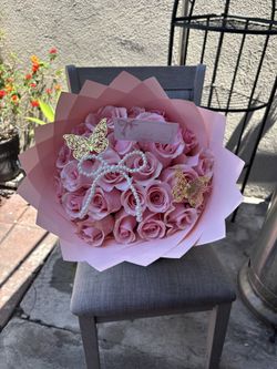 25 pink rose bouquet