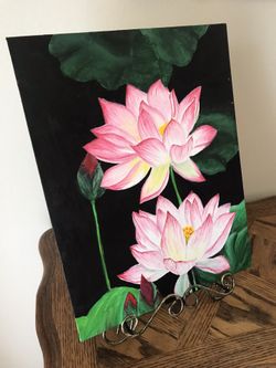 Waterlilies Painting, 2 Available, 11”x14”