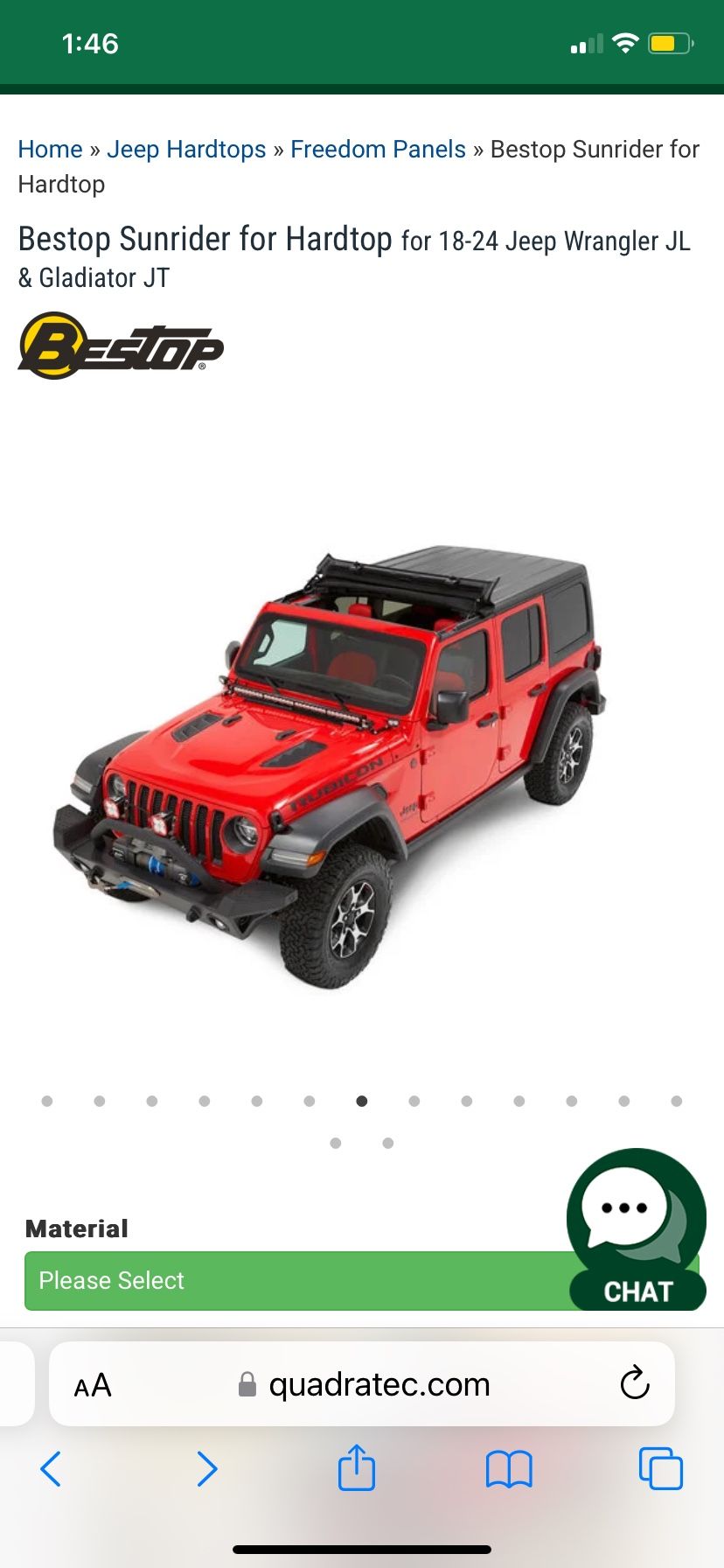 Jeep 2018-current sunrider For hard tops