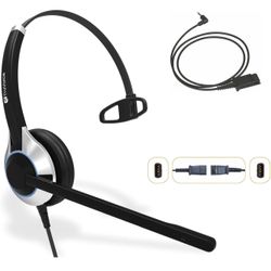 USB Plug Corded Binaural Headphone Call Center Noise Cancelling Headset with Microphone Support Microsoft Teams