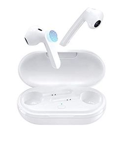 Wireless Earbuds, HalfEars T15 Upgraded Bluetooth 5.0 Earbuds Stereo Premium Sound 30H Playtime, TWS Wireless Earbuds with Charging Case, Waterproof