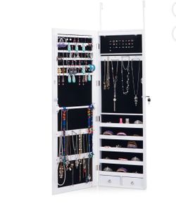 LED Mirrored Jewelry Cabinet
