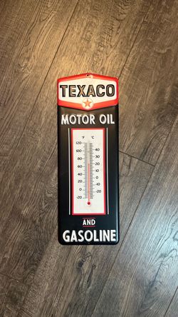 Texaco Motor Oil and Gasoline Thermometer Sign