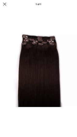 Brown hair extensions: clip, bead, tape