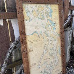 Wormwood Frame With Puget San Juan Islands Map Free