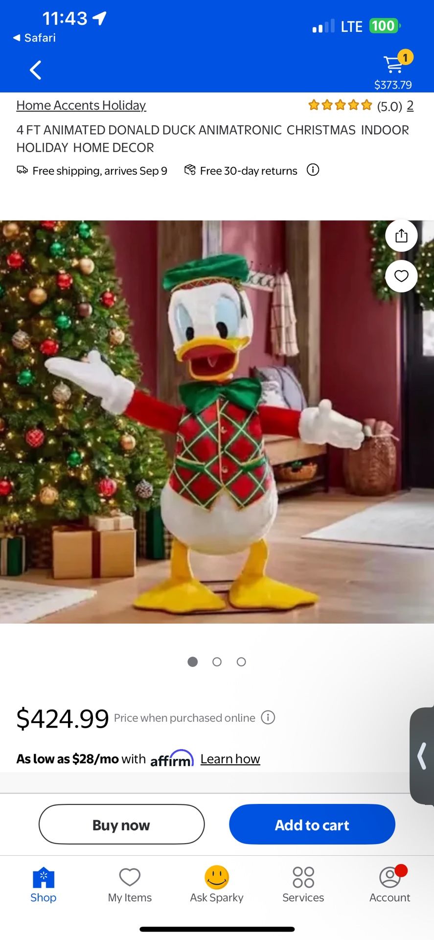 Donald Duck Christmas Animatronic