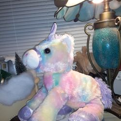 Kellytoy Fantasy Pets Tie Dye Rainbow Unicorn 11"inch stuffed animal 2021 plush toy Like New $10