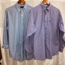 2 Men’s Dress Shirts Long Sleeve Polo And Arita