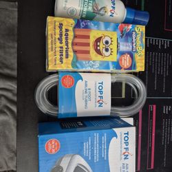 Top Fin Air Pump, Tubing, Water Conditioner & Spongebob Filter