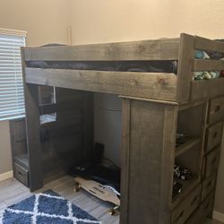 AFW Twin Loft Bulk Bed, Dresser, Stairs