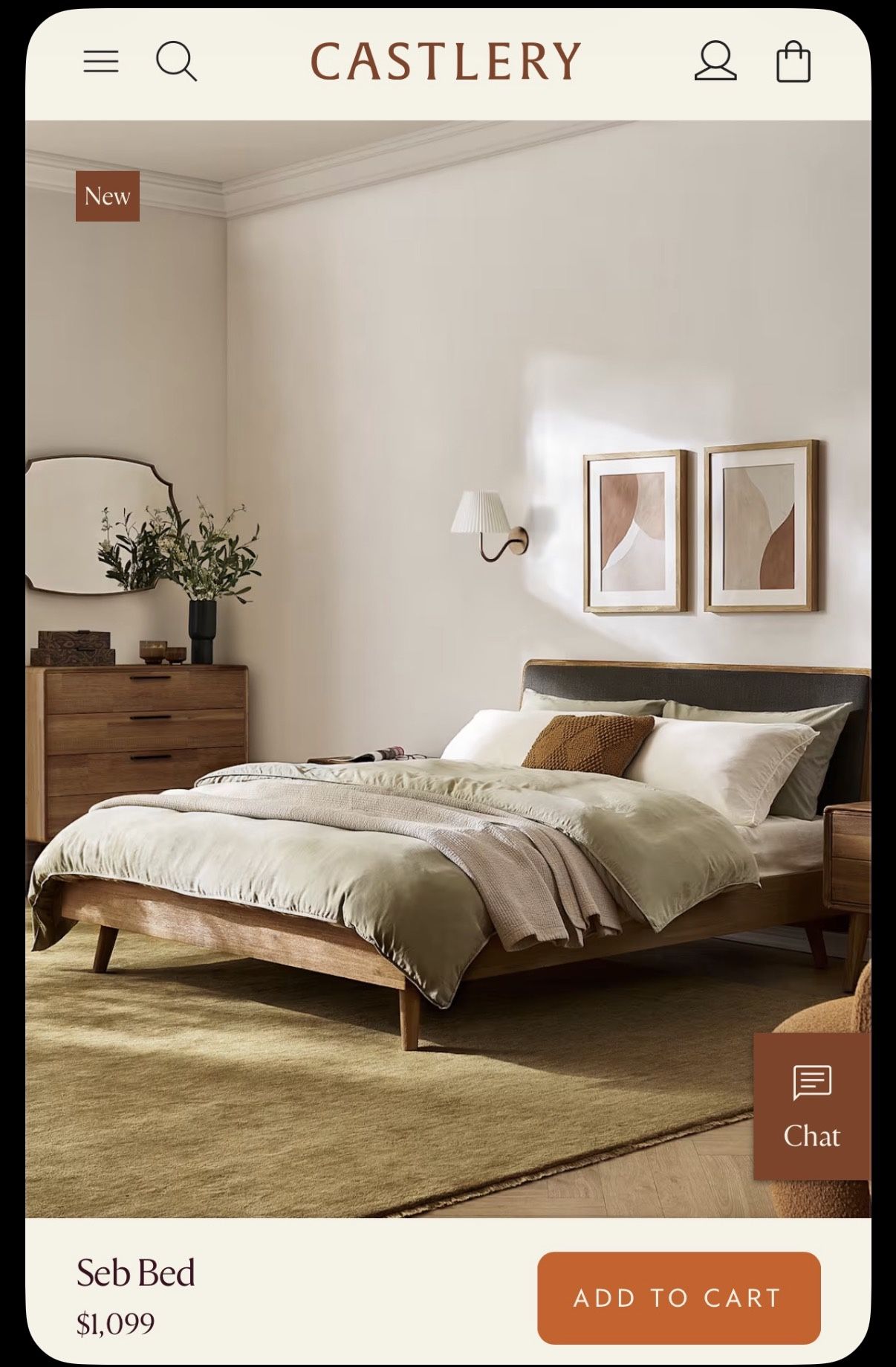 King Size Upholstered Castlery Bed Frame