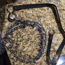 New Training Shocker multi colors strong/heavy chain + no pull leash, life time chew proof, control collar, easy clip. Medium/ large dog.
