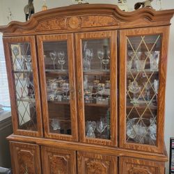 China Cabinet. Laminate  Heavy Fair Cond 