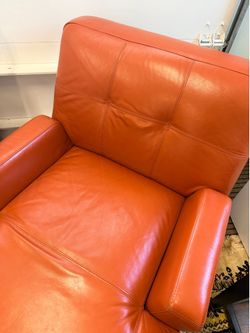 Italian leather chaise lounge