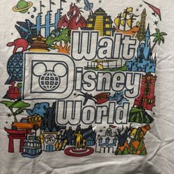 Disney World Park Icons Attractions Opening Day 2-Sided Shirt Adult Small NEW