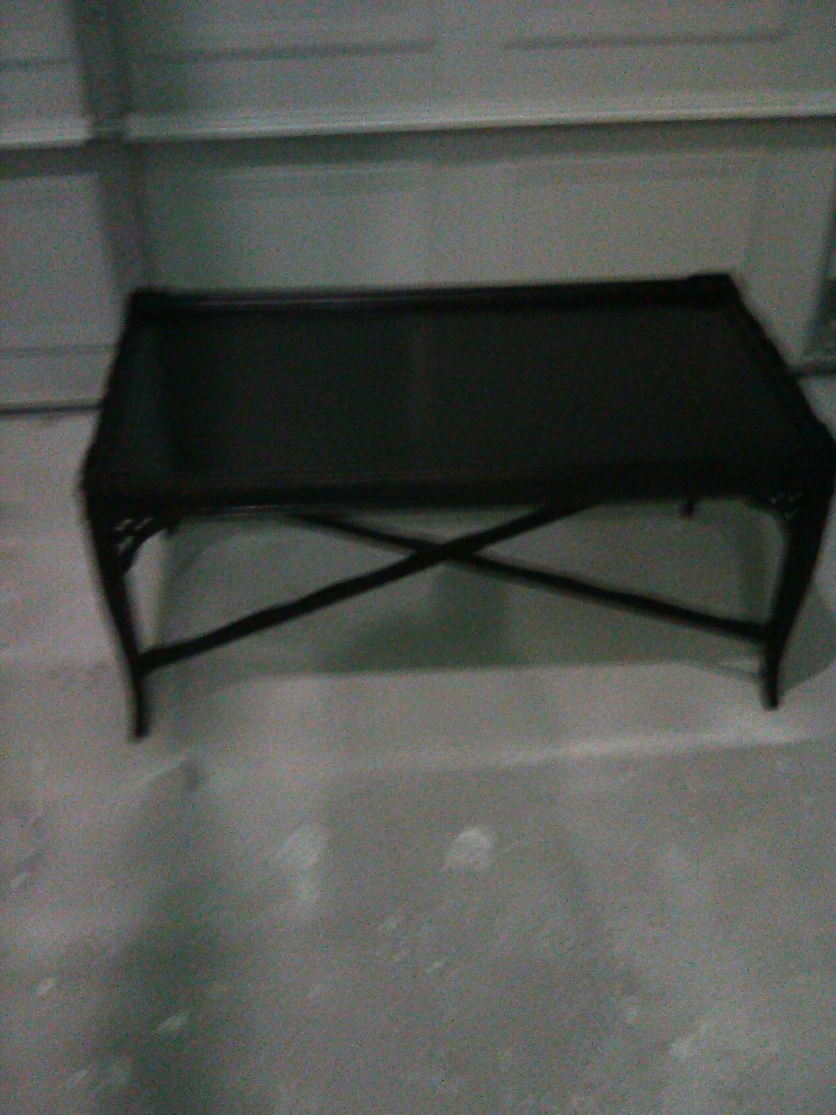 Black coffee table refinished in matte finish