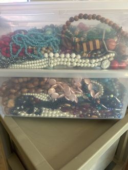 Misc. Jewelry, vintage, costume, earrings, beads, shells, assorted.