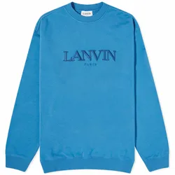 LANVIN EMBROIDERED CREWNECK NEPTUNE BLUE