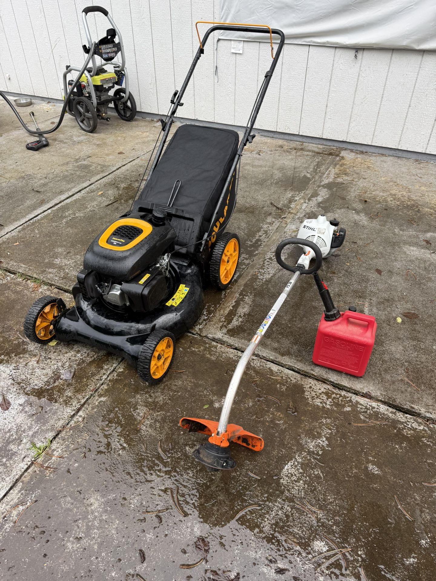 Push Mower And STIHL Trimmer