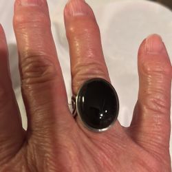 silver onyx Ring 