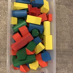 2 Sets Of Wooden Blocks Or Duplo