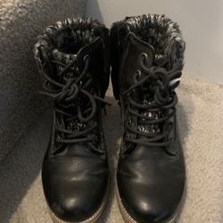 Girls Black Boots Size 1