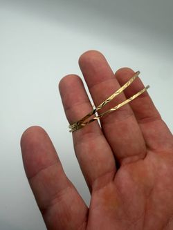 14K Gold Patterned Bangle Bracelets, $350 Each or $650 Pair