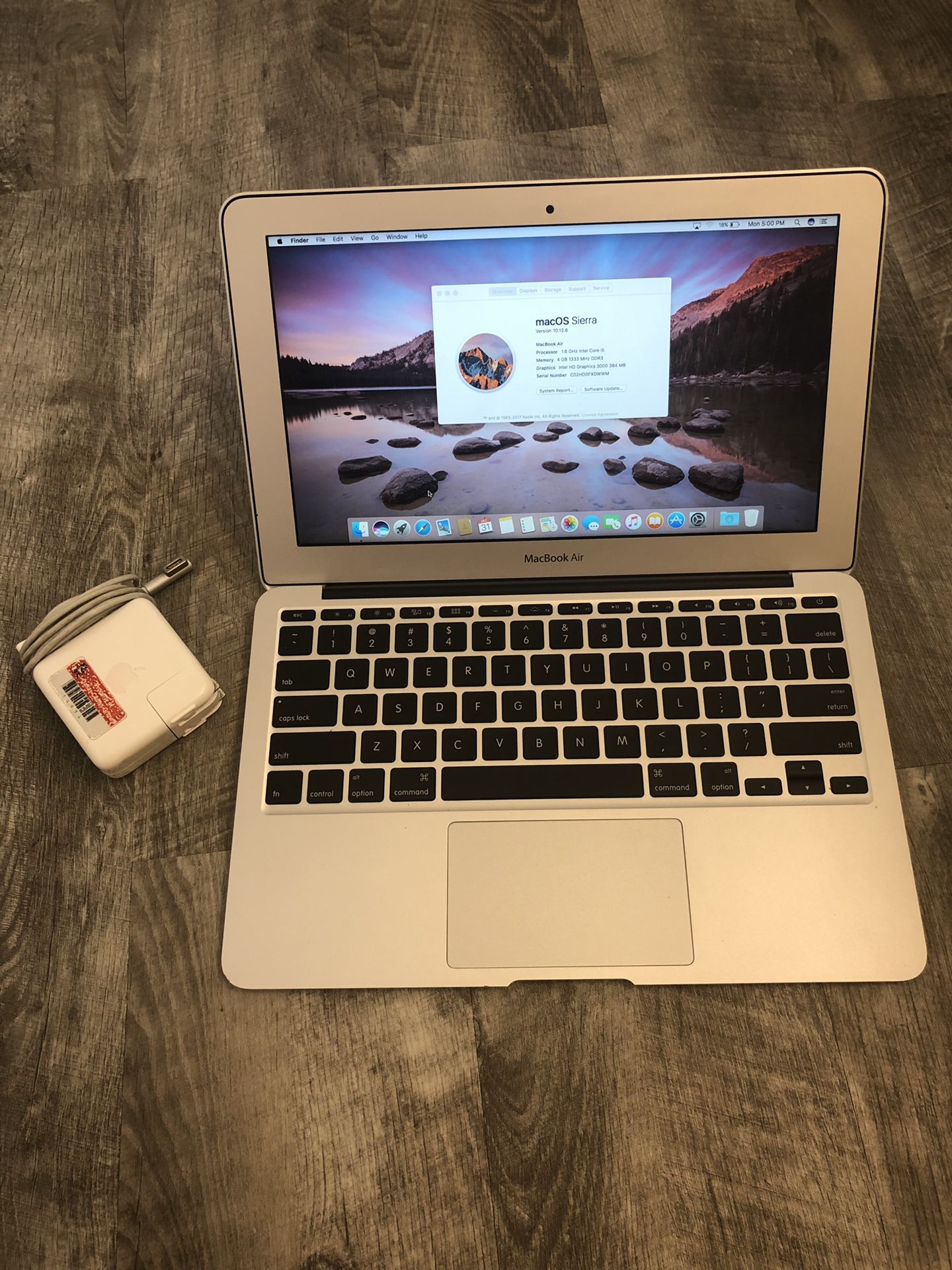 Apple MacBook Computer Air. 11”. Mid 2011. 4gb ram. 64 SSD. Sierra OS. 1.6ghz intel i5 64gb