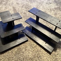 Torched 3 Tiered Portable Stands / Set Of 2